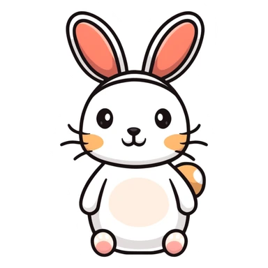 rabbit with deer antlers sticker