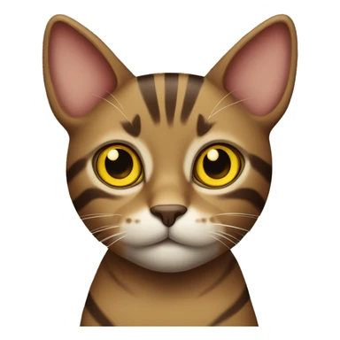 Striped brown cat with yellow eyes  sticker