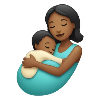 mother hugging newborn son icon sticker