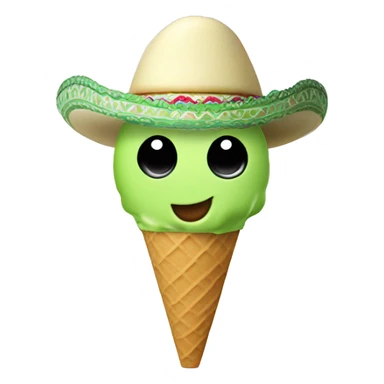 Pistachio ice cream with a sombrero on top sticker