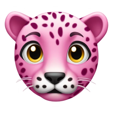 pink cheetah print smiley face sticker