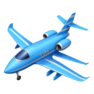 A compact jet with a blue-striped body and angled wings, climbing upward with steady power.
 sticker