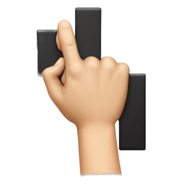 hand making the letter F, middle digit pointing down, thumb and index digit pointing to the left sticker