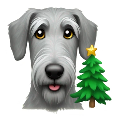  Irish wolfhound dog and christmas tree sticker