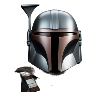 the mandalorian with his mask off sticker