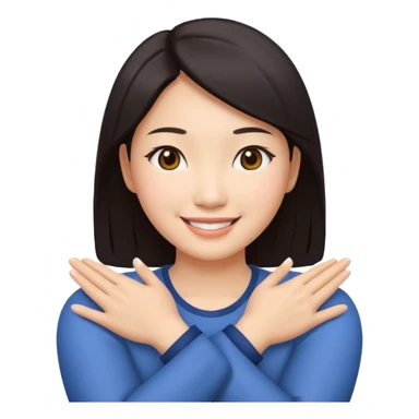 Asian Woman Arms Over Her Arms sticker