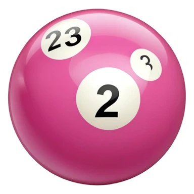 pink billiard ball with the number 23 sticker
