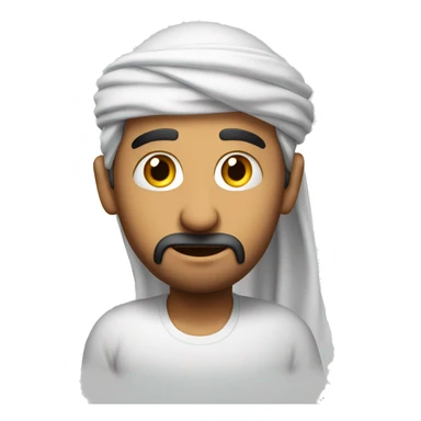 Arab holding his head with his hands photorealistic serious sticker