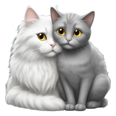 Grey fluffy cat and white woman cuddling sticker