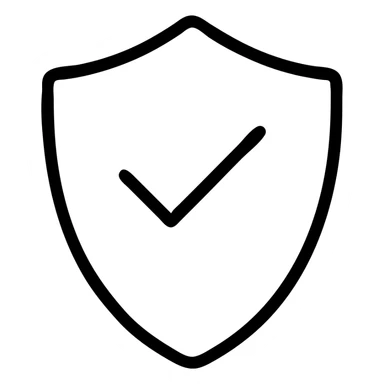 verified badge, shield shape with a checkmark, professional look sticker