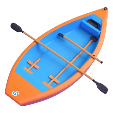 blue four-person Olympic rowing boat, top view sticker