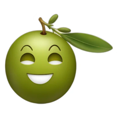 an olive on top of an olive smiling sticker