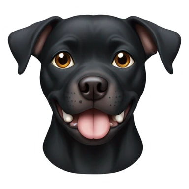 Black pitbull dog with one blue eye and one brown eye sticker