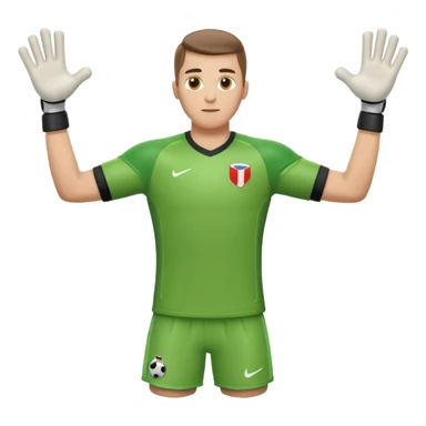 soccer goalkeeper full body and football boots arms out sticker