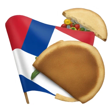 Dominican flag with Koren food sticker