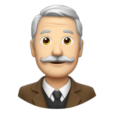 père blanc, chatain et avec une moustache sticker