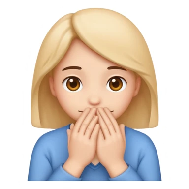 A single emoji that's feeling shy. In love. But hiding behind hands.  sticker