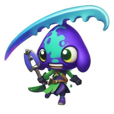 splatoon squid with sword sticker