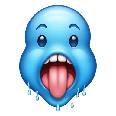 coloreaza limba din emoji ul asta: 👅 cu albastru sticker