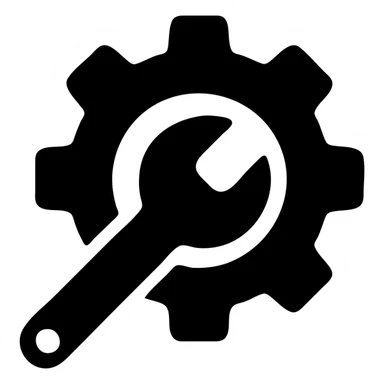 Maintenance icon with wrench and gear tools sticker