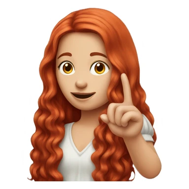 Long Red haired girl with bird on her finger sticker