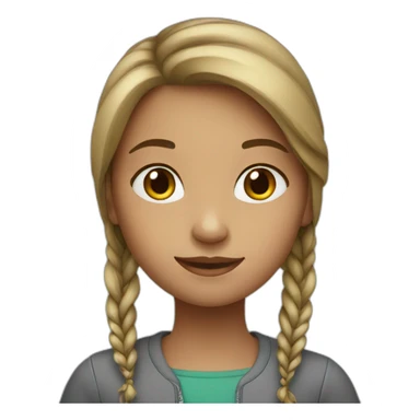 Girl using ipad sticker