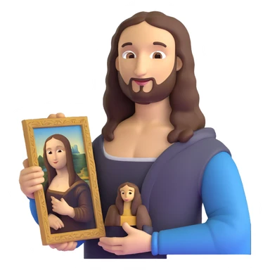Leonardo da Vinci with Mona Lisa painting sticker