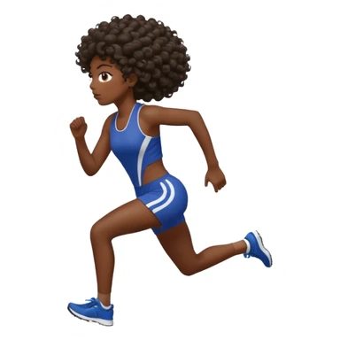 Treino de corrida mulher morena de cabelos cacheados caindo nas costas sticker