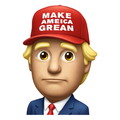 Trump wearing red hat sticker