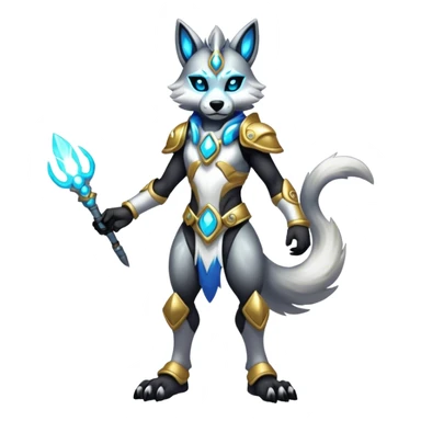 Anthro Protogen-furry-fursona, full body sticker