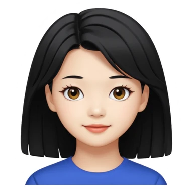 portrait emoji of Jeongyeon from TWICE, long black hair, subtle smile sticker