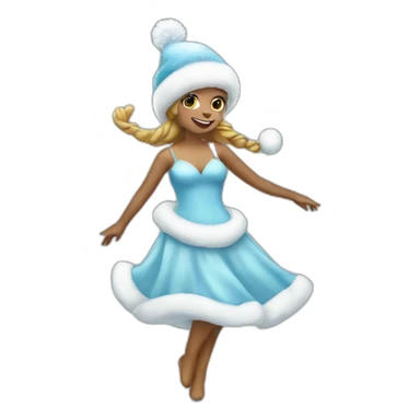 christmas-snowman-girl-dancing sticker