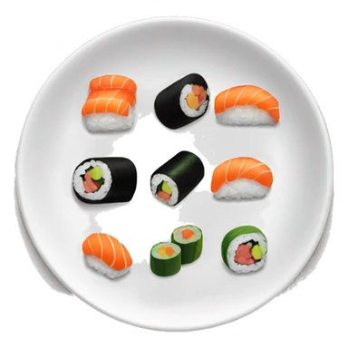 Delicious sushi plate sticker