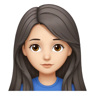 brunette girl long hair with strands of gray hairs sticker