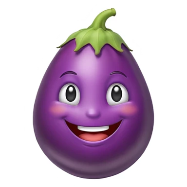 Emoji that has an eggplant attached  sticker