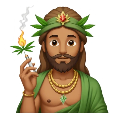 Stoner god with marijuana joint smoking sticker