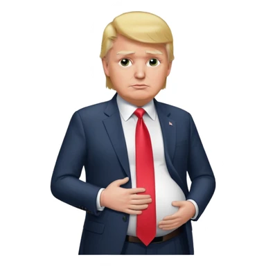 pregnant donald trump rubbing his belly sticker