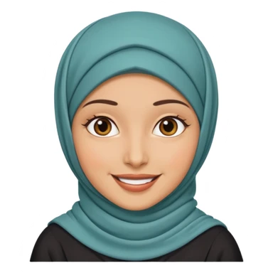  Hijab (headscarf covering hair/neck), lady with smile  sticker