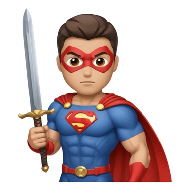 superhero with a sword sticker