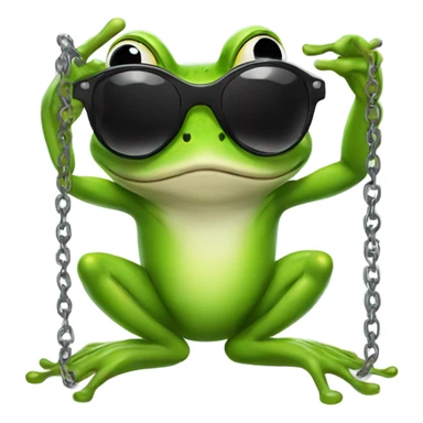 Frog with chains and sunglasses flipping me off sticker