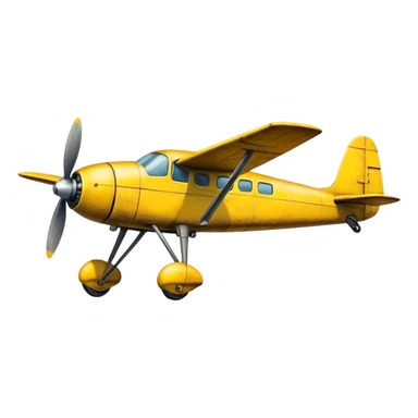 yellow propeller plane sticker