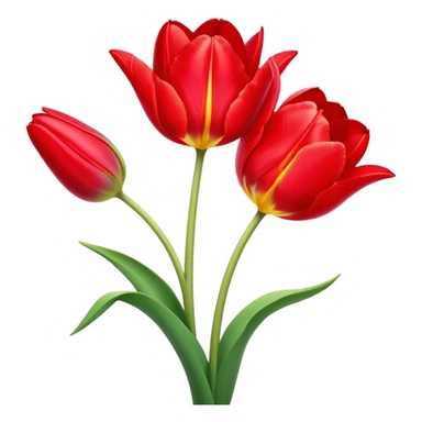 ​Cinematic Realistic Tulip, depicted as a single, exquisitely detailed bloom with vibrant red petals and a delicate stem, softly illuminated by natural light that highlights its graceful beauty and elegant form, sticker