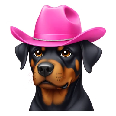 rottweiler with pink cowboy hat sticker