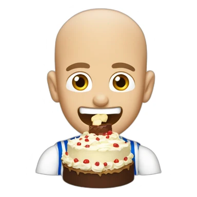 Zinedine Zidane eating a cake sticker