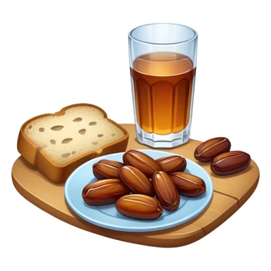 Pre-dawn meal with dates, bread, and water sticker