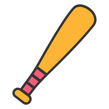 baseball bat color outline icon sticker