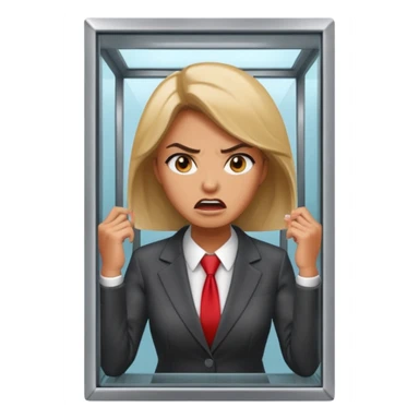 Telephone booth with angry woman inside sticker