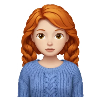 Knitted ginger woman sticker