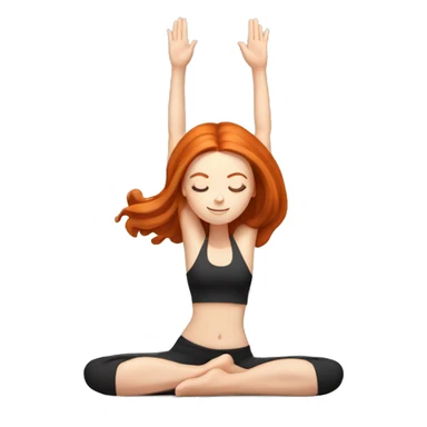 White girl redhead in a yoga position  sticker