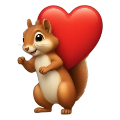 squirrel with a red heart on his breast sticker